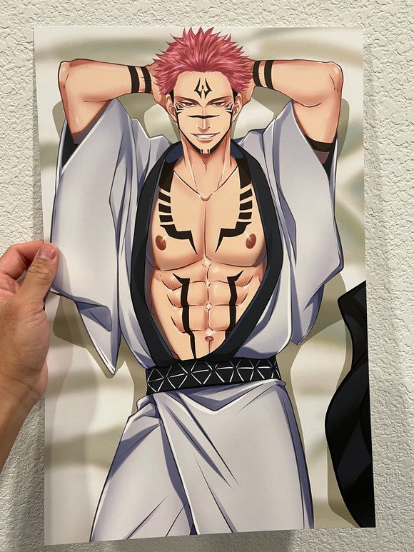 (SFW or NSFW) Sukuna FRONT from Jujutsu Kaisen Unofficial Fan Art Poster