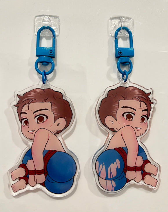 Peter Parker from Spiderman Into the Spiderverse Butt Variant Keychain