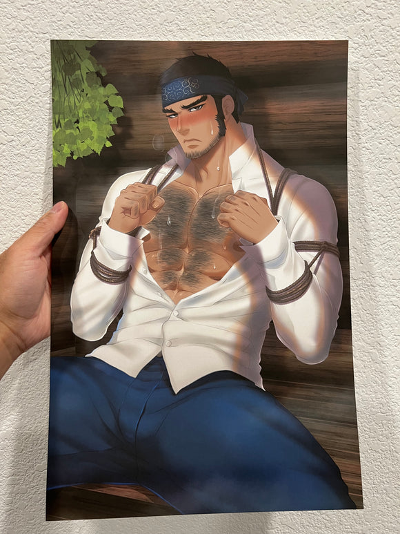 (SFW or NSFW) Genjirou Tanigaki From Golden Kamuy Anime Unofficial Fan Art Poster