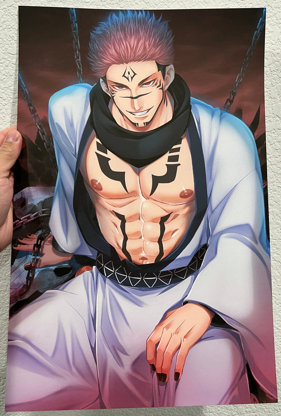 (SFW or NSFW) Sukuna from Jujutsu Kaisen Unofficial Fan Art Poster